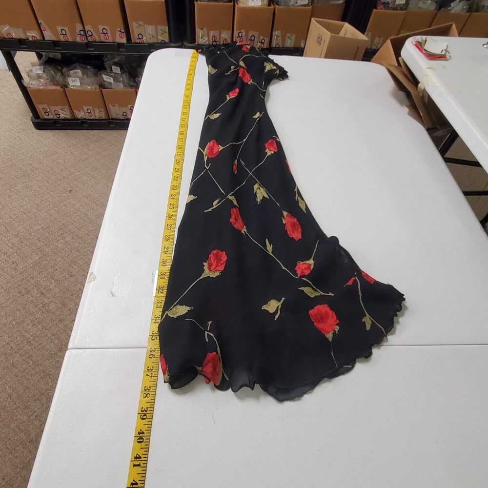 Betsey Johnson Vtg Dark Romantic Whimsigoth Y2K Fairy Dress Size 6 Rose Ruffle - Picture 7 of 16